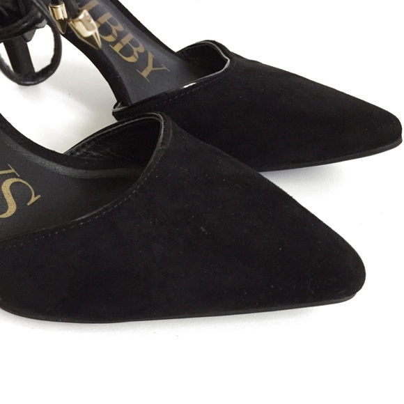 Black Sam & Libby Leather Gladiator Heel Shoe 7 - Picture 3 of 6